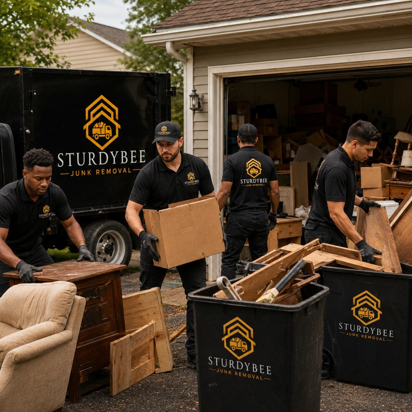 SturdyBee Junk Removal crew on a job site in Metro Vancouver